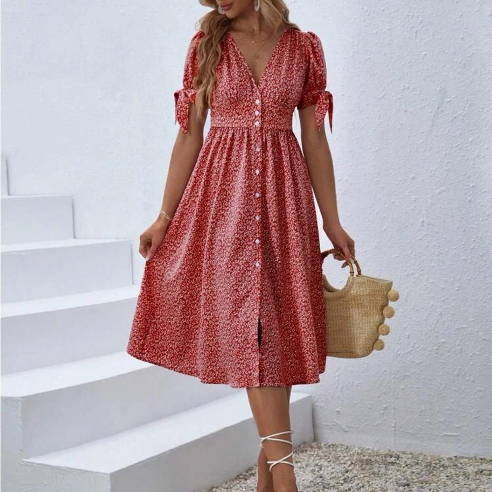 Midi casual dress - sun dress size xs